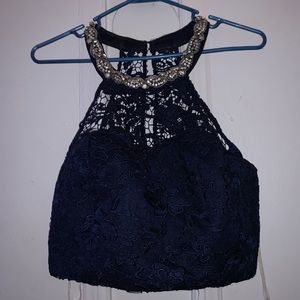 Two piece special event dress (navy blue)